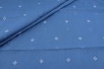 CornFlower Blue Woven Design Flowy HandLoom Pure Soft Cotton Fabric