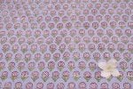 Pastel Purple Floral Handblock Printed 100% Pure Soft Cotton Fabric - Image 2