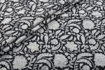 Natural Black Bagru Handblock Printed Cotton Fabric