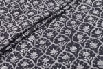 Natural Black Bagru Handblock Printed Cotton Fabric