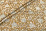 Natural Mustard Yellow Bagru Handblock Printed Cotton Fabric