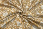 Natural Mustard Yellow Bagru Handblock Printed Cotton Fabric - Image 2