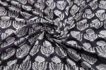 Natural Black Bagru Handblock Printed Cotton Fabric - Image 2