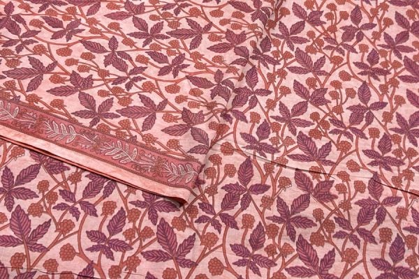 Natural Madder Red Bagru Handblock Printed Cotton Fabric