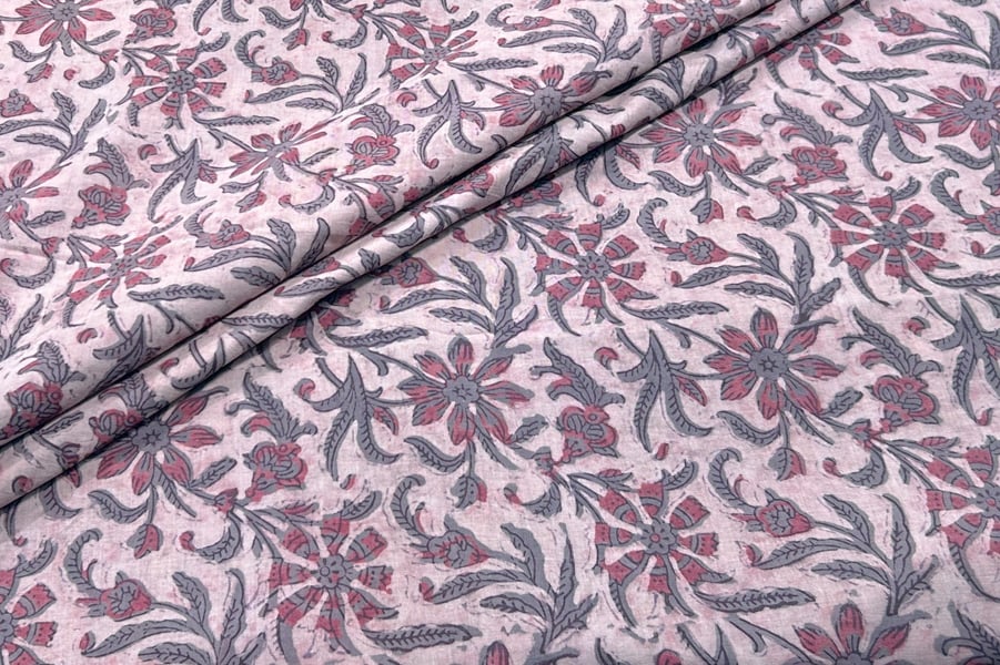 Antique Beige Bagru Handblock Printed Cotton Fabric Vintage Beige Bagru Handblock Printed Cotton Fabric - Image 1