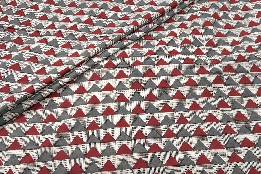 Natural White Bagru Handblock Printed Cotton Fabric Natural White Bagru Handblock Printed Cotton Fabric - Image 1