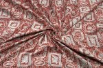 Natural Madder Red Bagru Handblock Printed Cotton Fabric - Image 3