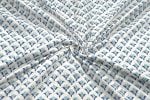 White Floral Handblock Printed 100% Pure Soft Cotton Fabric - Image 3