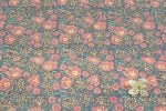 Cadet Gray Floral Handblock Printed 100% Pure Soft Cotton Fabric - Image 2