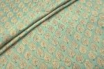 Moss Green Floral Handblock Printed 100% Pure Soft Cotton Fabric