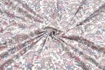 White Floral Handblock Printed 100% Pure Soft Cotton Fabric - Image 3