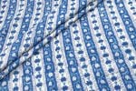 True Blue Floral Handblock Printed 100% Pure Soft Cotton Fabric