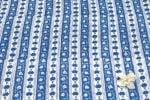 True Blue Floral Handblock Printed 100% Pure Soft Cotton Fabric - Image 2