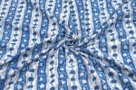 True Blue Floral Handblock Printed 100% Pure Soft Cotton Fabric - Image 3