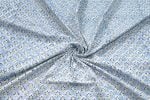 Pastel Blue Floral Handblock Printed 100% Pure Soft Cotton Fabric - Image 3