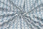 Blue Floral Handblock Printed 100% Pure Soft Cotton Fabric - Image 3