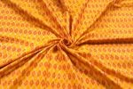 Bright Gold Authentic Handwoven Soft Silk-Cotton Ikkat Fabric - Image 3