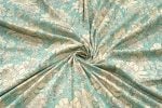 Frosted Blue Floral Handblock Printed 100% Pure Soft Cotton Fabric - Image 3