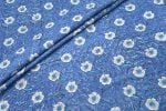 Marine Blue Floral Handblock Printed 100% Pure Soft Cotton Fabric