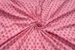 Cotton Candy Pink Floral Handblock Printed 100% Pure Soft Cotton Fabric - Image 3