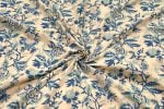 Ivory Mist Yellow Floral Handblock Printed 100% Pure Soft Cotton Fabric - Image 3