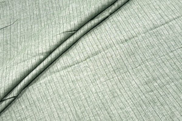 Moss Green Flowy HandLoom Woven Stripes Pure Soft Cotton Fabric