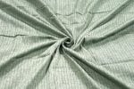 Moss Green Flowy HandLoom Woven Stripes Pure Soft Cotton Fabric - Image 3