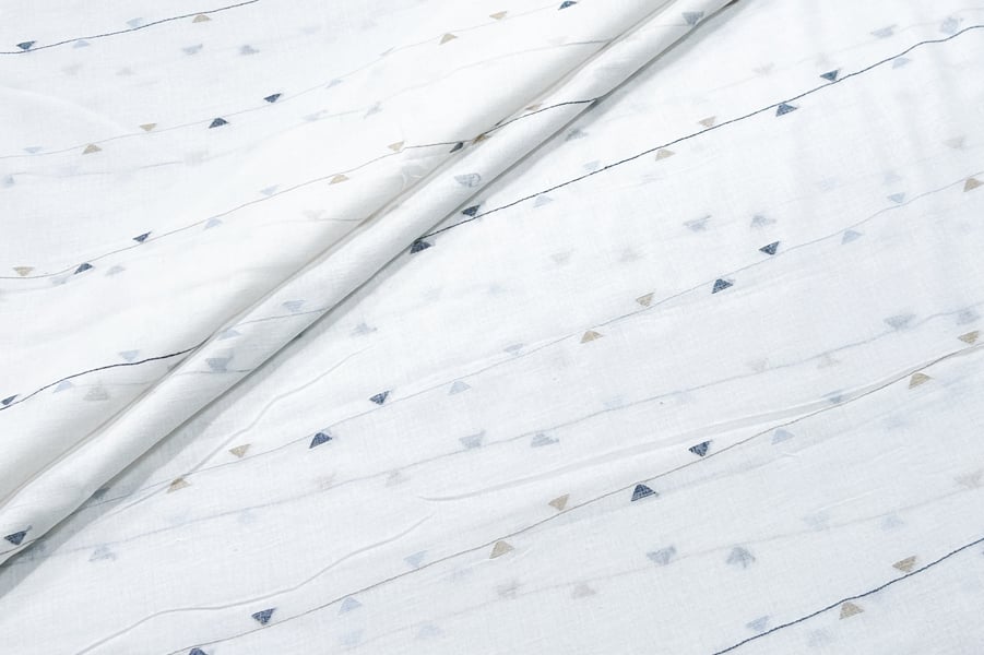 White Woven Design Flowy HandLoom Pure Soft Cotton Fabric White Woven Design Flowy HandLoom Pure Soft Cotton Fabric - Image 1