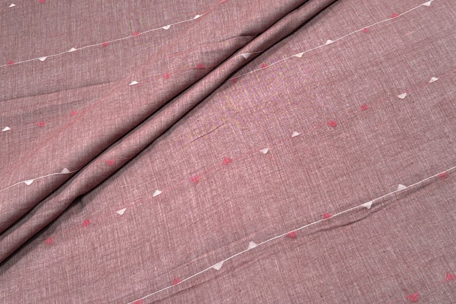 Dusty Rose Woven Design Flowy HandLoom Pure Soft Cotton Fabric Dusty Rose Woven Design Flowy HandLoom Pure Soft Cotton Fabric - Image 1