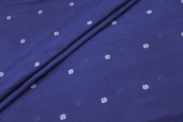 Twilight Indigo Woven Design Flowy HandLoom Pure Soft Cotton Fabric