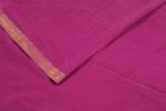 Hot Berry Pink Handwoven Zari Border Pure Cotton Fabric