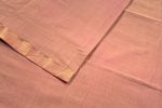 Soft Apricot Handwoven Zari Border Pure Cotton Fabric