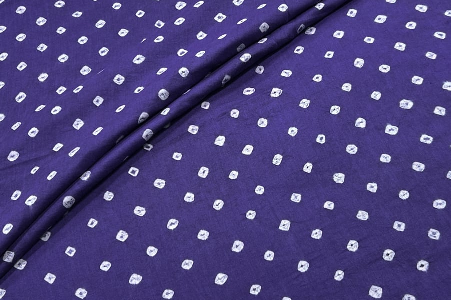 Dusty Grape Bandhani Tie Dye 100% Pure Soft Cotton Satin Finish Fabric Dusty Grape Bandhani Tie Dye 100% Pure Soft Cotton Satin Finish Fabric - Image 1