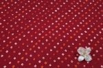 Red Bandhani Tie Dye 100% Pure Soft Cotton Satin Finish Fabric - Image 2