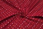 Red Bandhani Tie Dye 100% Pure Soft Cotton Satin Finish Fabric - Image 3