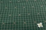 Hunter Green Checkered Woven Design Flowy HandLoom Pure Soft Cotton Fabric - Image 2