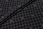 Black Checkered Woven Design Flowy HandLoom Pure Soft Cotton Fabric
