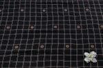 Black Checkered Woven Design Flowy HandLoom Pure Soft Cotton Fabric - Image 2