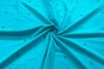 Sky Blue Woven Design Flowy HandLoom Pure Soft Cotton Fabric - Image 3
