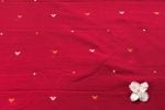 Cardinal Red Woven Design Flowy HandLoom Pure Soft Cotton Fabric - Image 2