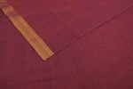 Burgundy Red Handwoven Zari Border Pure Cotton Fabric