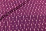 Royal Plum Purple Mercerised Fine Handloom Ikkat Tie-Dye Pure Soft Cotton Fabric