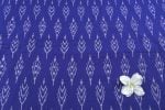French Blue Mercerised Fine Handloom Ikkat Tie-Dye Pure Soft Cotton Fabric - Image 2