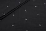 Black Woven Design Flowy HandLoom Pure Soft Cotton Fabric