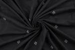 Black Woven Design Flowy HandLoom Pure Soft Cotton Fabric - Image 3