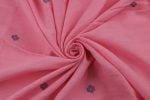 Cherry Blossom Pink Woven Design Flowy HandLoom Pure Soft Cotton Fabric - Image 3