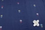 Midnight Blue Woven Design Flowy HandLoom Pure Soft Cotton Fabric - Image 2