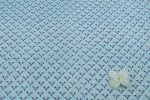 Icy Blue Floral Handblock Printed 100% Pure Soft Cotton Fabric - Image 2