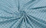 Icy Blue Floral Handblock Printed 100% Pure Soft Cotton Fabric - Image 3