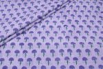 Wisteria Purple Floral Handblock Printed 100% Pure Soft Cotton Fabric